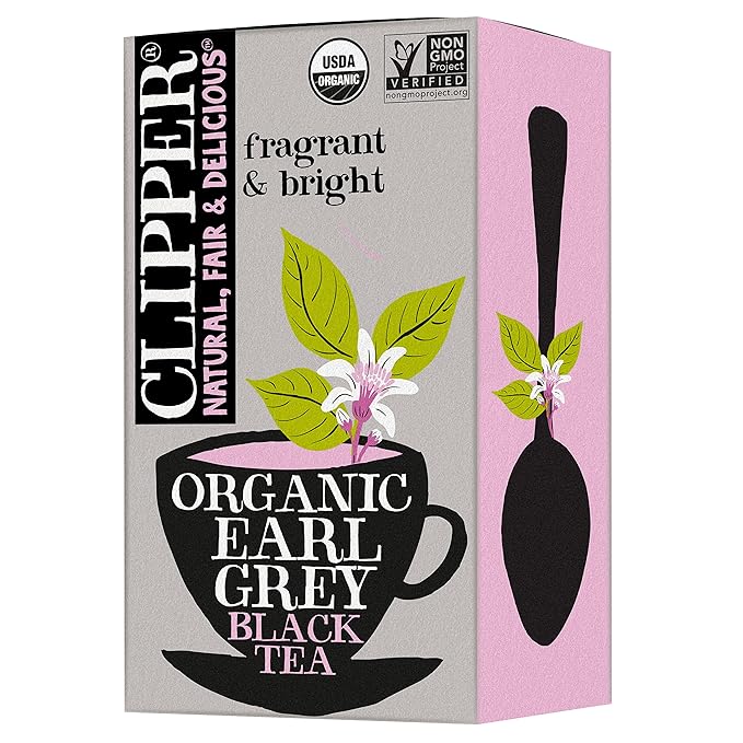 Clipper Tea Organic Earl Grey - USDA Organic, Non-GMO, Fair Trade, Sustainable Caffeinated Tea, 1 Pack, 20 Unbleached Tea Bags - Bloomnest