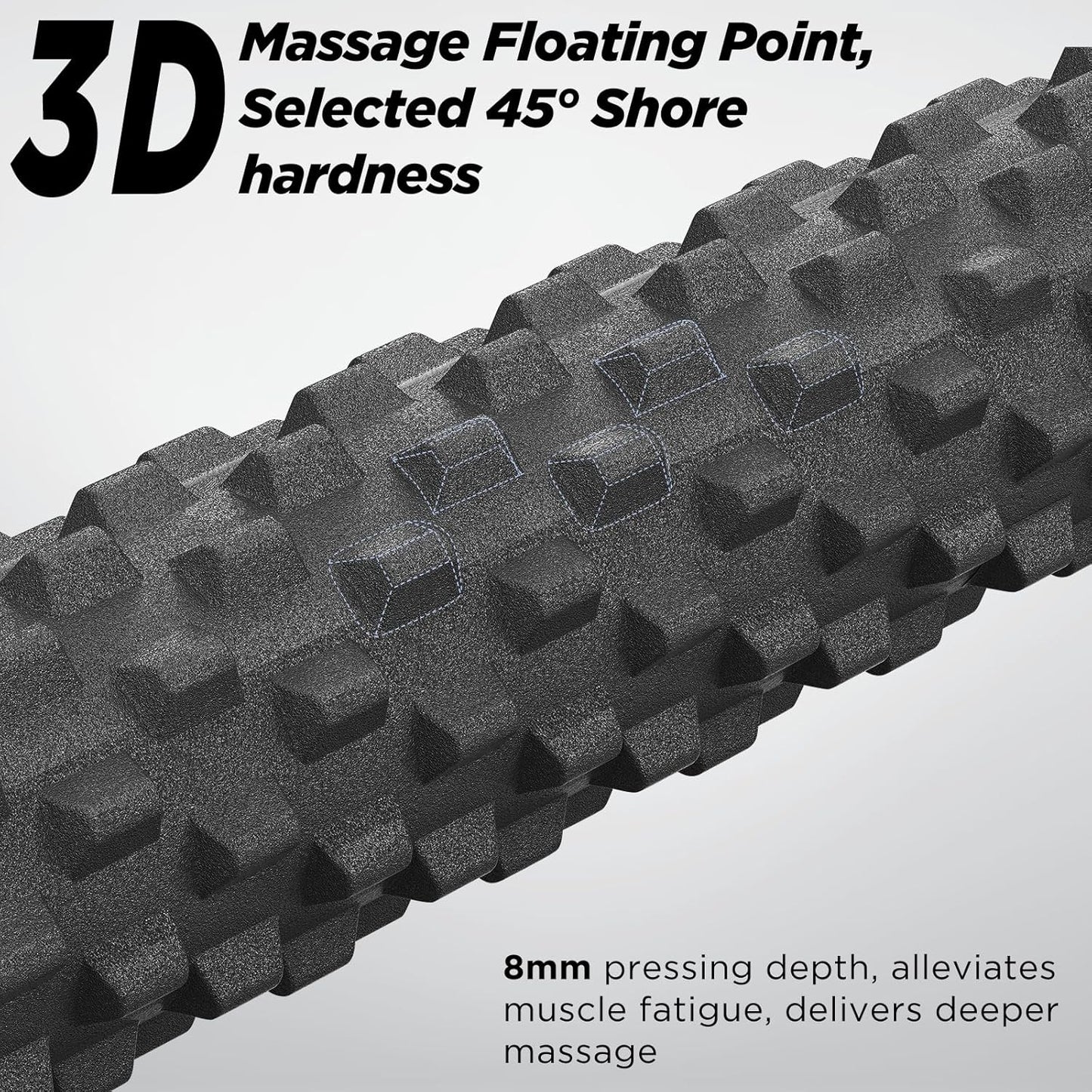 Foam Roller with Suction Cup Stand, 21 inch Trigger Point Deep Tissue Massage Foam Roller,Medium Density Grid Bracket Foam Rollers, Myofascial Release, Relieves Leg Muscle Pain, Gym Equipment