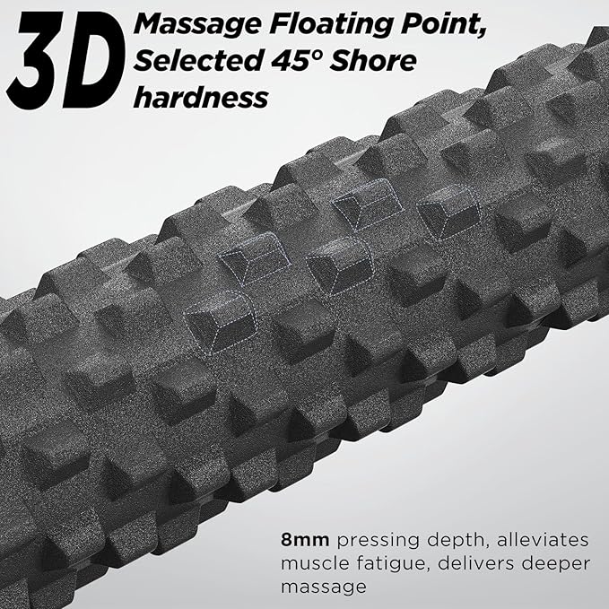 Foam Roller with Suction Cup Stand, 21 inch Trigger Point Deep Tissue Massage Foam Roller,Medium Density Grid Bracket Foam Rollers, Myofascial Release, Relieves Leg Muscle Pain, Gym Equipment - Bloomnest
