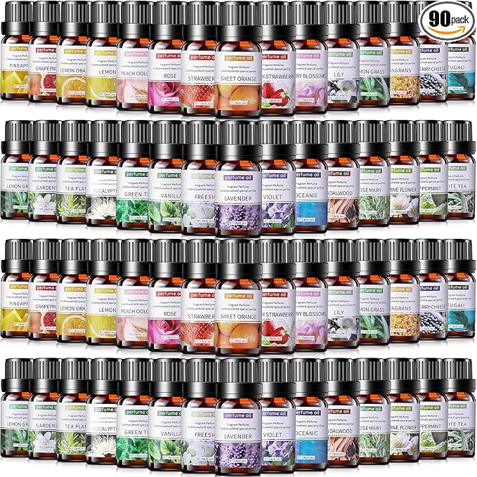 Nuanchu 90 Essential Oils Set 10ml Natural Essential Oils Aromatherapy Kit for Diffuser Humidifier Aromatherapy-Oils for Candle Bath Bombs Making - Bloomnest