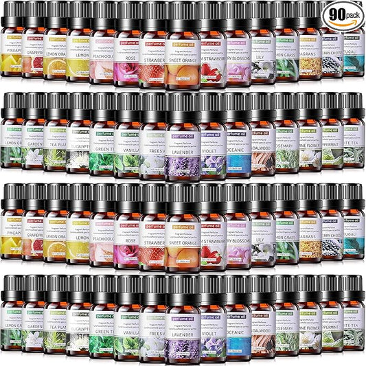 Nuanchu 90 Essential Oils Set 10ml Natural Essential Oils Aromatherapy Kit for Diffuser Humidifier Aromatherapy-Oils for Candle Bath Bombs Making - Bloomnest