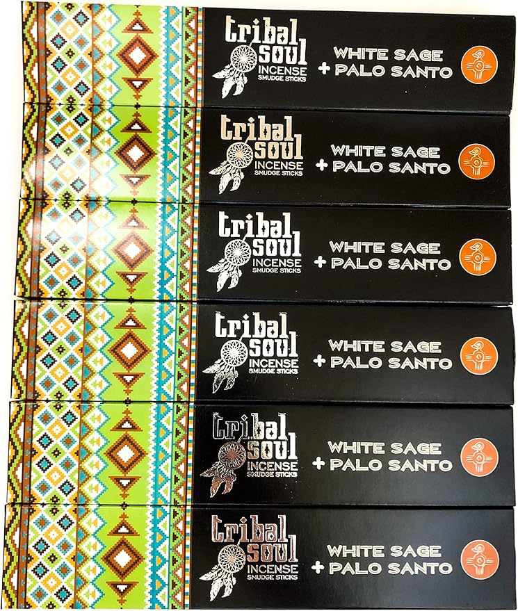 Tribal Soul Incense Smudge Sticks - Premium Incense - 90 Grams (White Sage + Palo Santo) Bloomnest