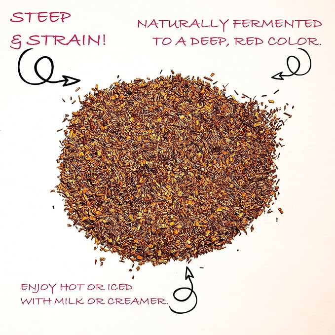 Worldwide Botanicals Organic Red Rooibos Tea – 8oz - 100% South African Aspalathus linearis – Loose Leaf, Cut and Sifted - Resealable Bag for Freshness - Bloomnest