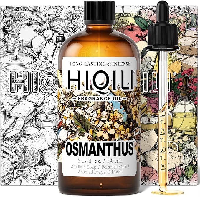HIQILI Osmanthus Fragrance Oil, for Body Spray, Diffuser Use, Candle, Soap, and Women Perfume Making, Scented Essential Oil - 5.07 Fl Oz HIQILI