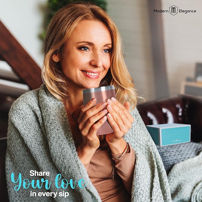 Modern Elegance Tea Tumbler Gift Set – Includes Tea Bag Holder, Spoon, Honey Straw, 15 Assorted Flavor Blends & Hot & Cold 12oz Insulated Tumbler – Ideal for Holiday Gift for Tea Lovers – Rose Gold - Bloomnest