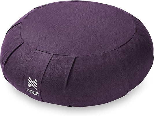 Zafu Meditation Cushion, 15" Round Buckwheat Yoga Pillow with Organic Cotton Cover - Bloomnest