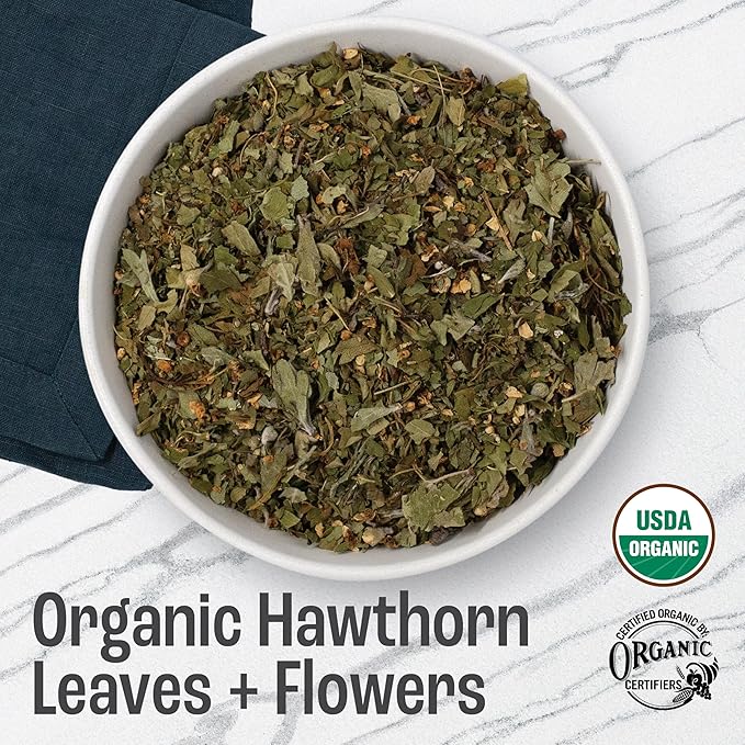 J MAC BOTANICALS Organic Hawthorn Leaves and Flower (8 oz) Dried Hawthorne leaf tea - Bloomnest