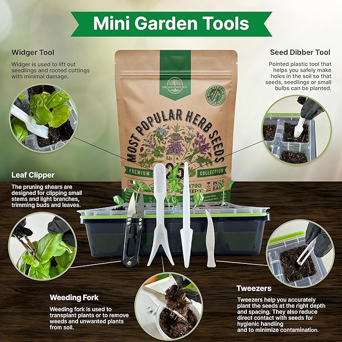 25 Most Popular Herb Seeds Variety Pack - 11,700 Non-GMO Heirloom Seeds for Planting Herbs in Individual Seed Packets for Hydroponic, Indoor & Outdoor Gardening - Bloomnest