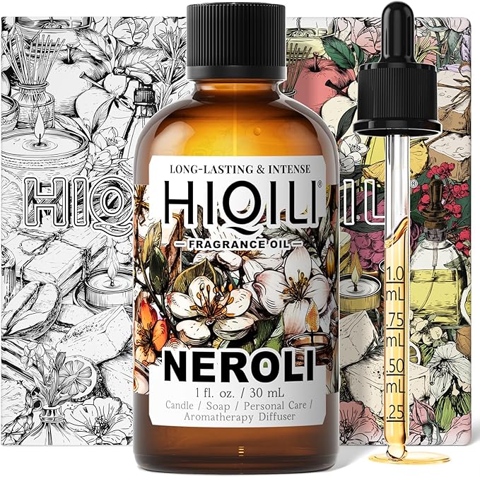 HIQILI Neroli Fragrance Oil for Candle, Soap and Perfume Making, Add to Body Lotion and Handcream, Essential Oil Diffuser Use - 1 Fl Oz HIQILI