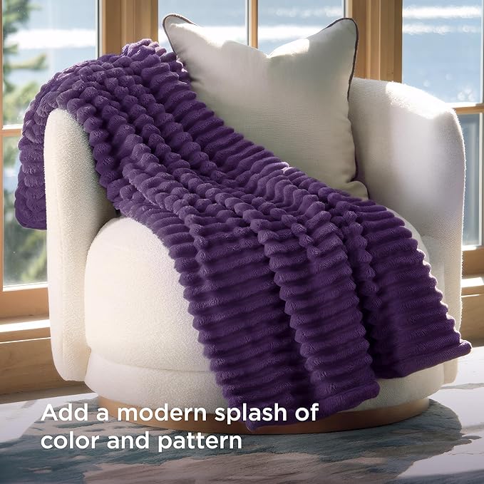 Bedsure GentleSoft Purple Throw Blanket for Couch - Super Soft Cozy Blankets for Women, Cute Small Blanket for Girls, 50x70 Inches - Bloomnest