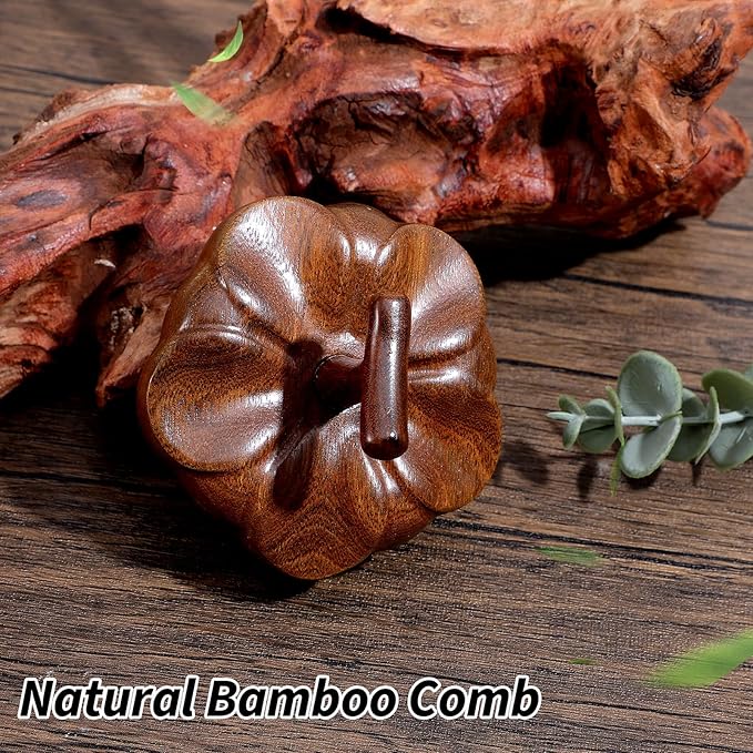 ElevateTech Wooden Scalp Massager Comb for Promote Hair Growth, Natural Wooden Hair Brush Portable Handheld Head Gua Sha Brush Round Anti-Static Head Massage Tool for Men Women Spa Bloomnest