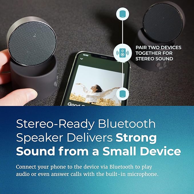 Adaptive Sound Technologies LectroFan Micro 2 - Portable Bluetooth Speaker & White Noise Machine - Compact Sound Machine for Travel - 11 Non-Looping Sounds for Sleep Support - Black - Bloomnest