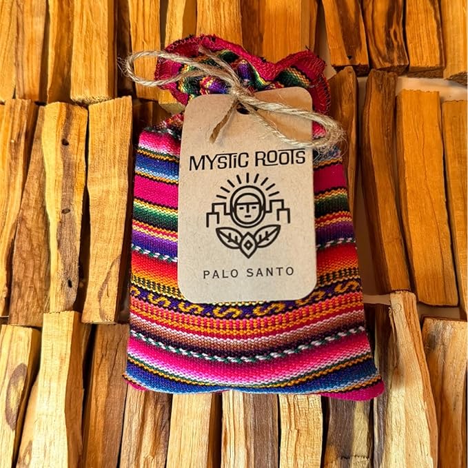 Palo Santo Smudging Sticks 100g, Palo Santo Wood Sticks from Peru (9–12 Pieces), Bursera graveolens, SERFOR-Certified Sustainable Harvest, Textile Gift Bag Bloomnest