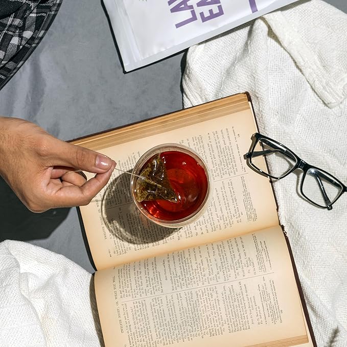 Lavender Earl Grey Black Tea - 100% Certified Organic - 50 Pyramid Tea Bags Sachets in a Resealable Bag - Bloomnest