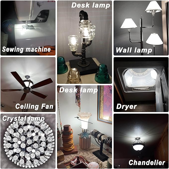 E12 5000K Led Candelabra Chandelier Bulbs Kx-2000 60w Replacement, Small Base 120V E12 C7 T6 LED Light Bulbs Daylight White for Ceiling Fan Salt Lamp,550lm(5Pack) - Bloomnest
