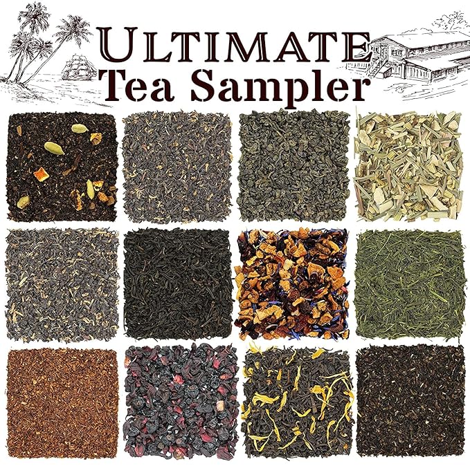 Solstice Loose Leaf Tea Ultimate Sampler Feat. 12 Teas; Approx 180+ Servings - Bloomnest