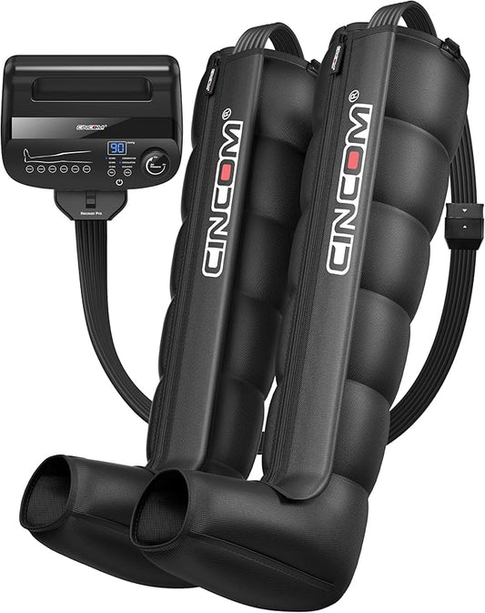 CINCOM Air Compression Recovery System - 6-Zone Professional Dynamic Pressure Leg Massager Boots for Circulation Improvement & Muscle Recovery, Compression Therapy for Athletes, FSA-HSA Eligible - Bloomnest