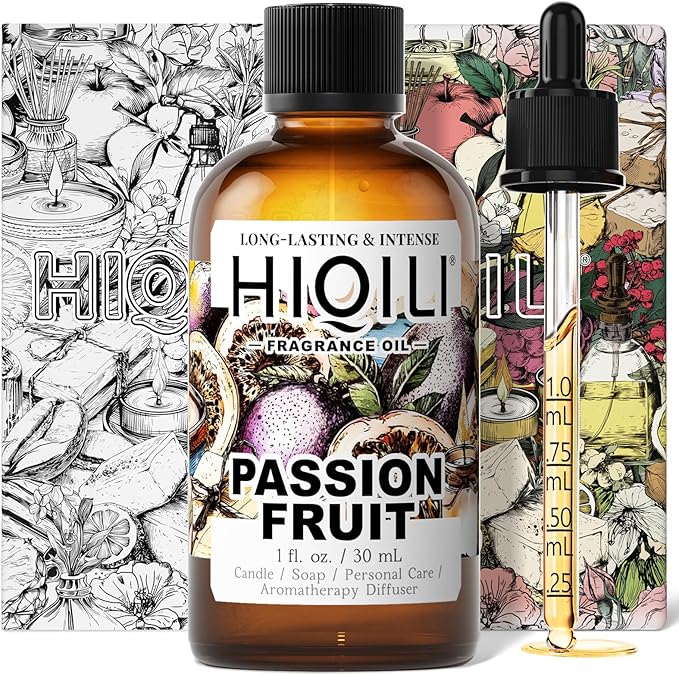 HIQILI Passion Fruit Fragrance Oil for Home Diffuser, Oil Burner, Great for Soap, Candle & Perfume Making, Add to Body Lotion - 1 Fl Oz HIQILI