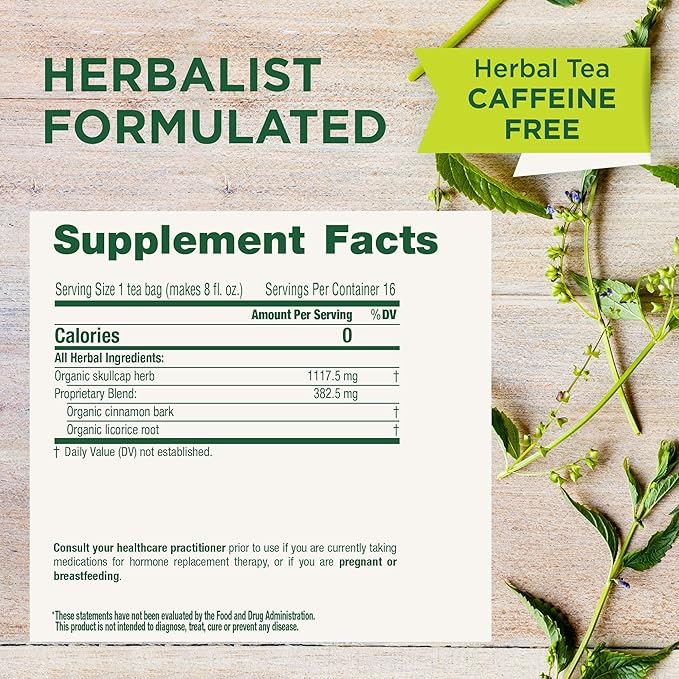Traditional Medicinals Organic, Stress Ease Tension Relief, Lemon Verbena Mint Tea - Supports Stress Relief - Kosher, Non-GMO, Caffeine-Free, Compostable - 16 Count (Pack of 2) - Bloomnest