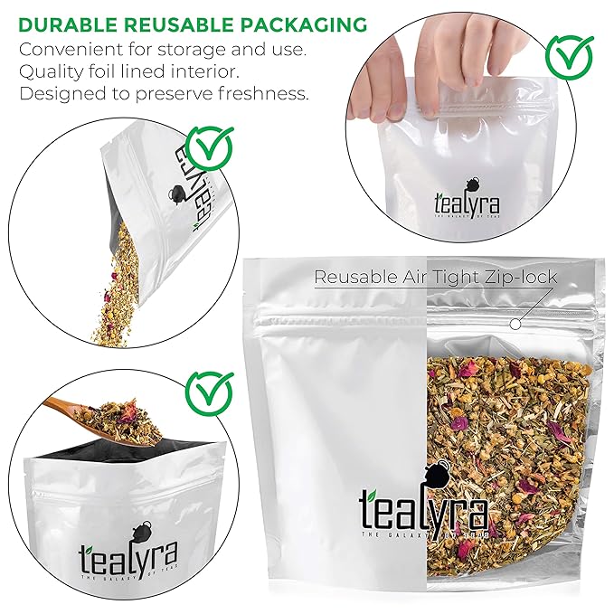 Tealyra - Bedtime - Chamomile - Spearmint - Hemp Leaves - Unique Relaxing Herbal Loose Leaf Tea - Sleep and Calm Tea - All Natural - 112g (4-ounce) - Bloomnest