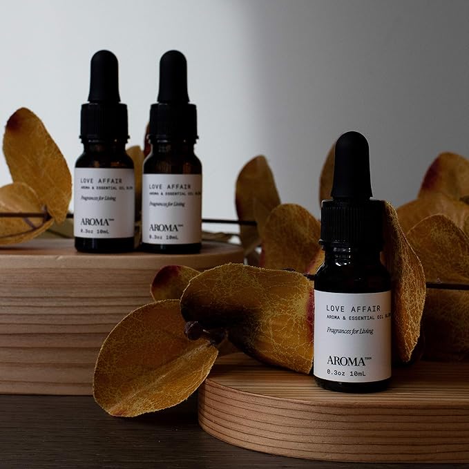 AromaTech Santal & Love Affair Set | Aroma Diffuser Essential Oils Blend of Santal Cardamom, Papyrus, Musk | Love Affair Jasmin, Saffron, Cedar, Ambergris - 10 Milliliter - Bloomnest