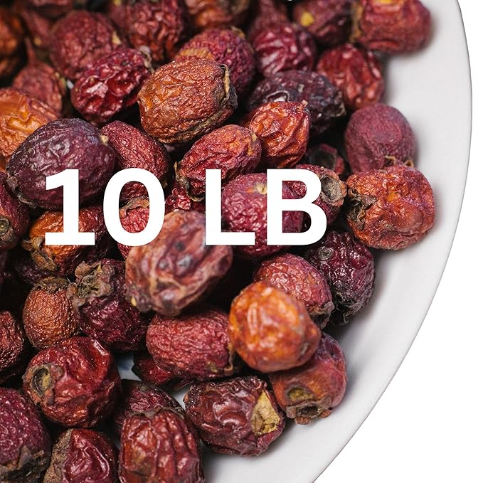 Super Large Value Pack 10 LB - Organic Hawthorn Berry Tea - Hawthorne Berries Organic - Healthy Circulation, Heart, Pressure Balance - Bloomnest