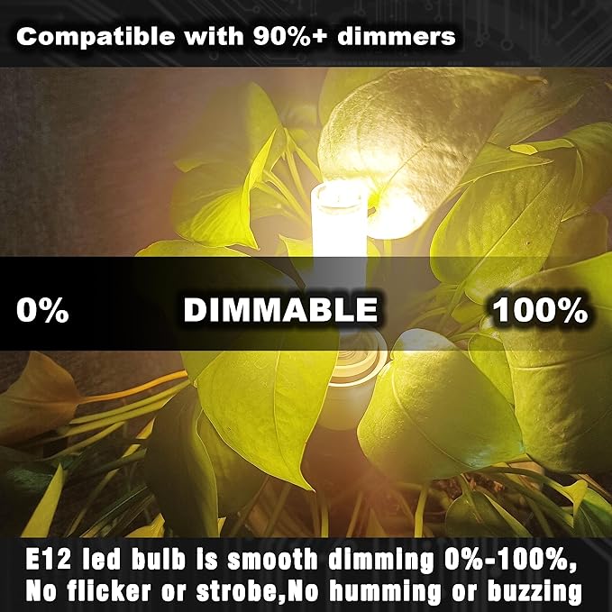 E12 Dimmable LED Candelabra Light Bulbs 100 Watt Equivalent 2700K Warm White 1000 Lumen 10W E12 C7 T6 LED Corn Bulbs for Home Decorative Chandelier Ceiling Fan Pendant Lighting Salt Lamp,3 Pack - Bloomnest