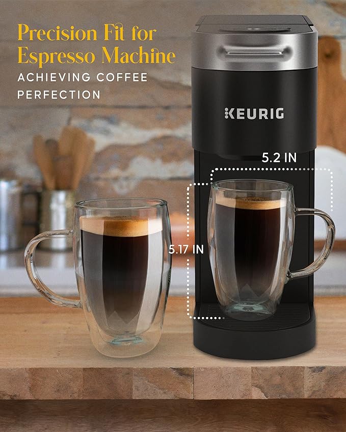 Kitchables Double Walled Glass Coffee Mugs Set of 2, 15oz - Insulated Glass Coffee Mugs for Cappuccino, Latte, Tea, Espresso - Latte Cup - Tazas Para Cafe - Bloomnest