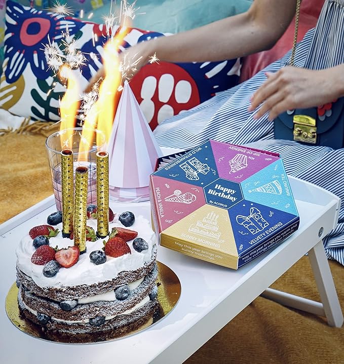 Acorus Happy Birthday Tea Gift Sets | Assorted Tea Set Birthday Present to Those Who We Care about | Herbal Fruit and Black Tea Variety Pack with Warm Wishes Written all Over the Box | 60 Tea Bags - Bloomnest