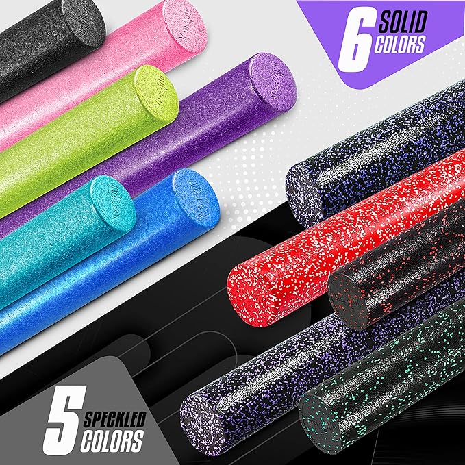 Yes4All High-Density EPP Round Back Roller Foam, Exercise Foam Roller for Yoga, Pilates & Stretching - 12, 18, 24, 36 inch - Bloomnest