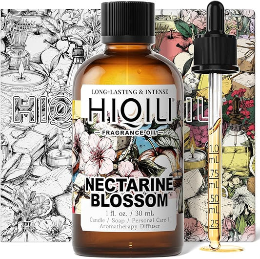 HIQILI Nectarine Blossom Fragrance Oil for Candle & Soap Making, Essential Oil Diffuser Use, Add to Body Lotion, Dryer Balls - 1 Fl Oz - Bloomnest