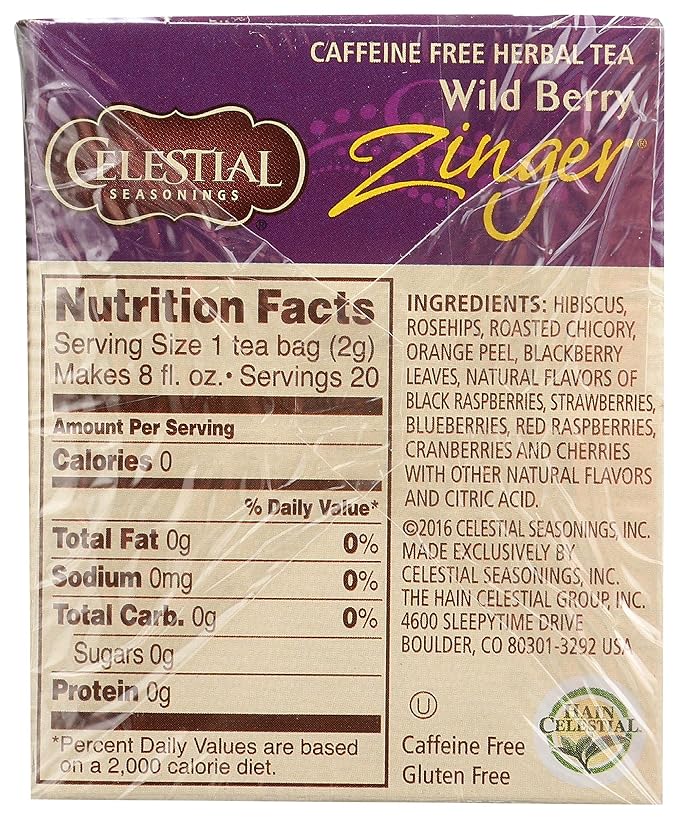 Celestial Seasonings Wild Berry Zinger Tea Bags - 20 ct - Bloomnest