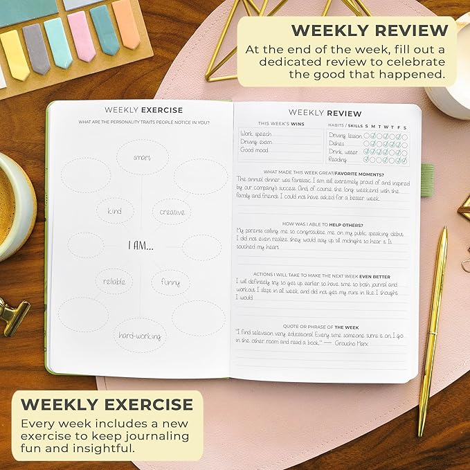 Clever Fox Gratitude Journal – Happiness, Positivity & Affirmation Daily Journal – Inspirational Daily Notebook – 3 Months, A5 (Spring Green) - Bloomnest