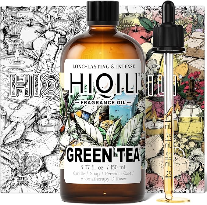 HIQILI Green Tea Fragrance Oil for Candle & Soap Making, Refreshing Scents, for Home Diffusers, Laundry Dryer Balls - 5.07 Fl Oz - Bloomnest