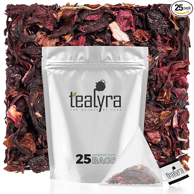 Tealyra - Cherry Goddess - 25 Bags - Fruity Herbal Loose Leaf Tea - Caffeine-Free - Vitamin Rich - Hot and Iced - All Natural - Pyramids Style Sachets - Bloomnest