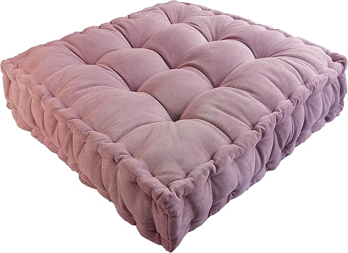 Verpert Floor Pillow 25x25 Inch Square Meditation Cushion Floor Seating for Adults Oversized Tufted seat Cushion Reading Nook for Kids, Yoga Meditation Pillow for Sitting on Floor (Purple)