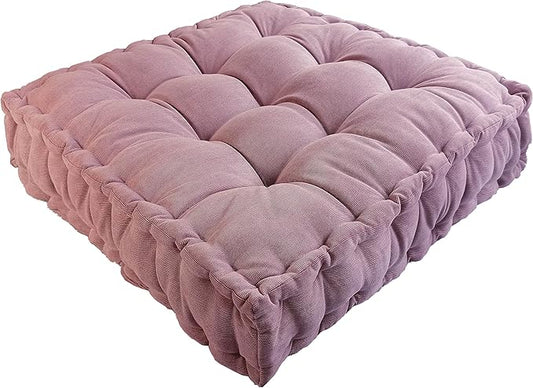 Verpert Floor Pillow 25x25 Inch Square Meditation Cushion Floor Seating for Adults Oversized Tufted seat Cushion Reading Nook for Kids, Yoga Meditation Pillow for Sitting on Floor (Purple)