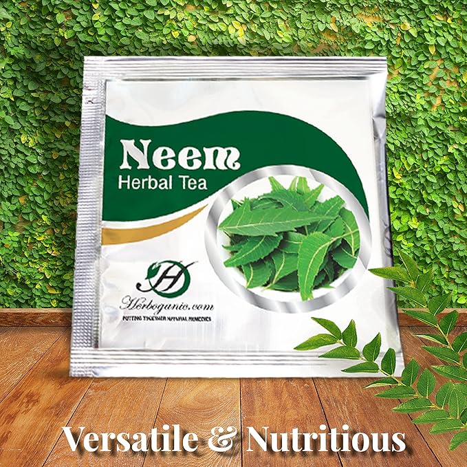 HERBOGANIC Neem Herbal Tea - Digestion Support and Immune Boost | Refreshing and Delicious Blend | Natural Ingredients | 20 Tea Bags - Bloomnest