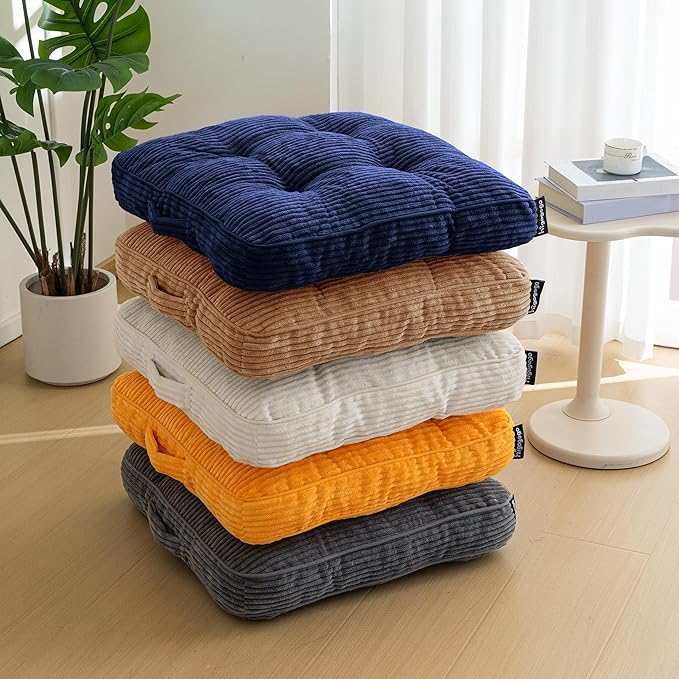 Washable Floor Pillow Cushion for Adults, Meditation Cushion Pillow, Large Square Floor Sitting, Removable Tufted Corduroy Cover, for Tatami Living Room or Yoga, 22x22 Inch, 2Pack, Machine Washable - Bloomnest