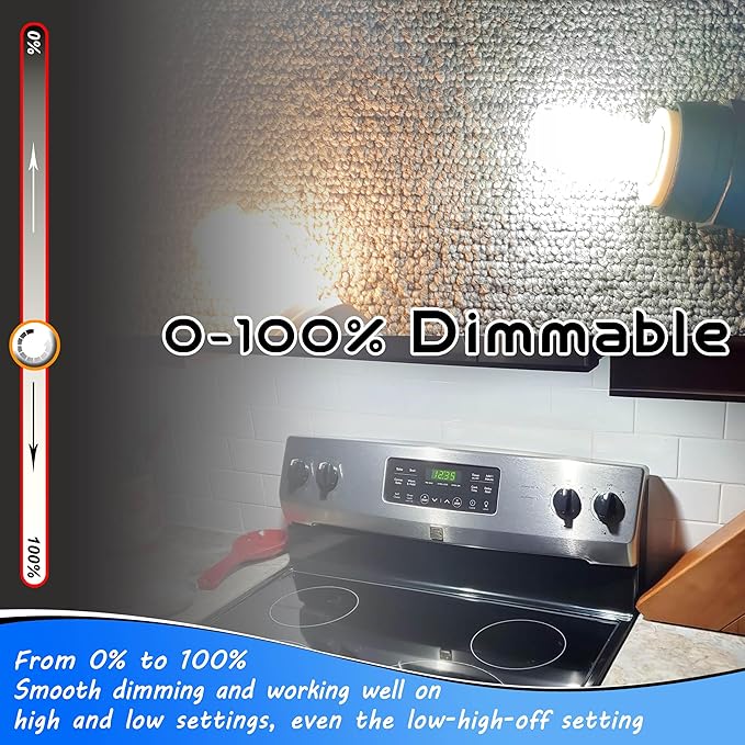 E17 LED Dimmable 4W Microwave Oven Stove Bulb 450lm 6000K Daylight White 40 Watt Incandescent Equivalent E17 Intermediate Base Appliance Bulb for Under Range Hood Refrigerators, 2 Pack - Bloomnest