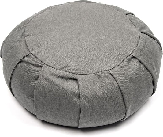 Myga Zafu Yoga Meditation Cushion with Washable Cover - Floor Cushion Pillow with Natural Buckwheat Filling - Soft Round Cotton Design for Meditating or Pranayama Exercises - Bloomnest