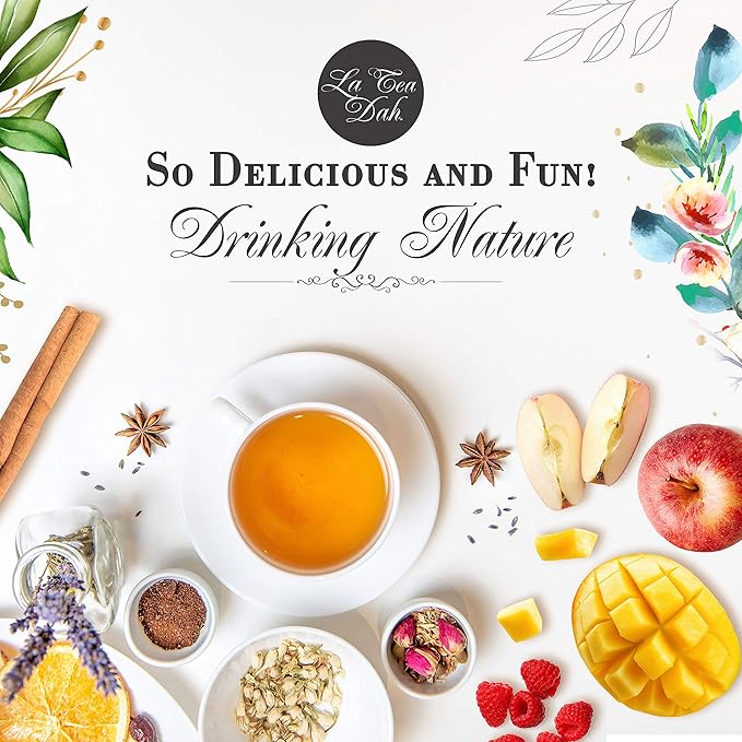 Lemon Verbena Tea by La Tea Dah, Premium Lemon Tea Made with Caffeinated Ceylon Black Tea Leaves, Lemon Peel, & Australian Lemon Verbena, Floral Tea Gift Collection (12 Sachets)