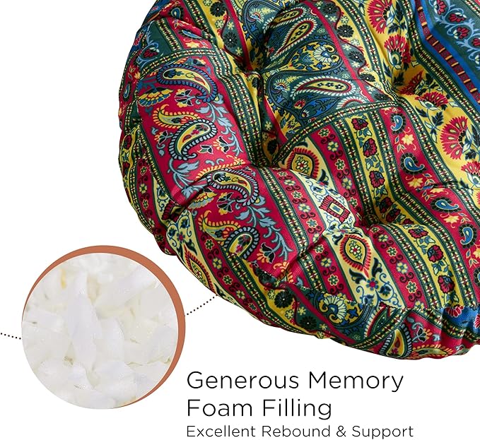 Codi Meditation Floor Pillow, Boho Pillows Seating for Adults and Kids, Large Round Cushion for Yoga Living Room Tatami Sitting, Memory Foam Added, 22x22 Inch, Multi Blaidiere - Bloomnest