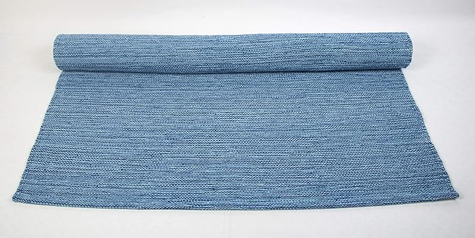 Live Well 360 Handmade Organic Cotton Yoga Mat - Non-Toxic, Chemical-free and All Natural Cloth Yoga Mat - Exercise, Workout, & Fitness Rug - Woven Material - Absorbent & Washable - 78" x 27" - Bloomnest