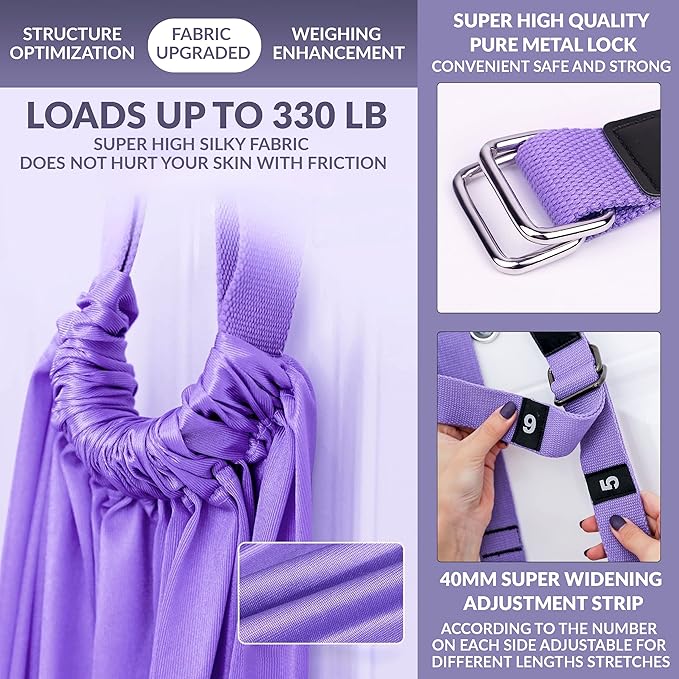 Leg Stretcher Strap, Stretching Equipment with Door Anchor Flexibility Trainer Backbend Assist for Dance Aerial Yoga Ballet Leg Stretching Exercise - Bloomnest