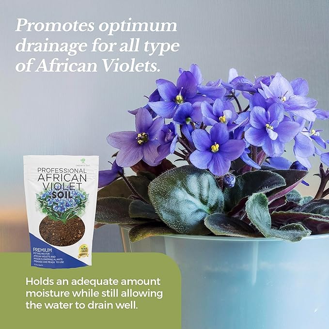 Professional African Violet Plant Soil | Premium All Purpose Blend | Large 2.2 Quarts | Ready to Use for Indoor Flowering Plants | Peat Moss, Coco Coir, Perlite, Dolomite | Made in USA - Bloomnest