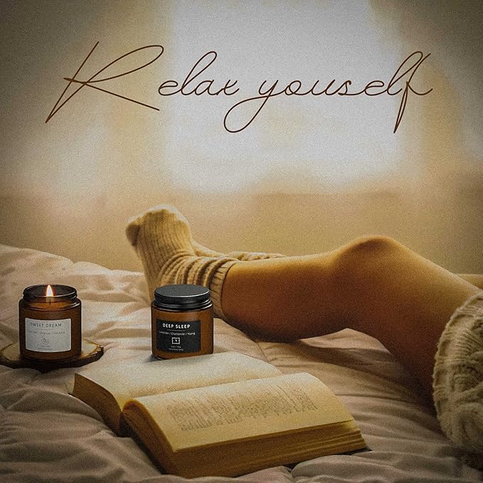 Birthday Gifts for Women, BOYUJK Sleep Candle Gifts for Women, Lavender Scented Candles Gift Set for Anxiety, Scented Candles Promotes Sleep and Relieves Stress, Relaxation Gift for Men - Bloomnest