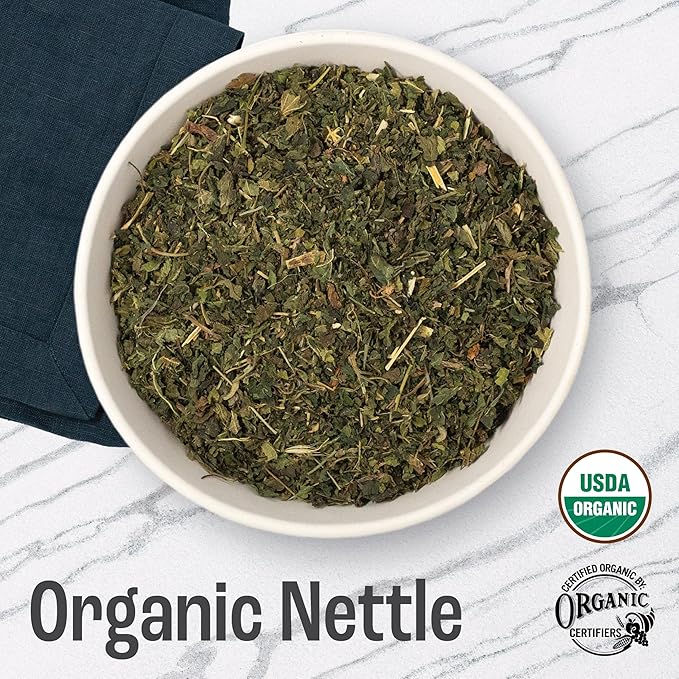 J MAC BOTANICALS Organic Nettle Leaf Herbal Tea - 16 oz (200+ Cups) Certified USDA Organic, Dried stinging nettle tea, 1 Pound Bulk Bag, Urtica dioica - Bloomnest