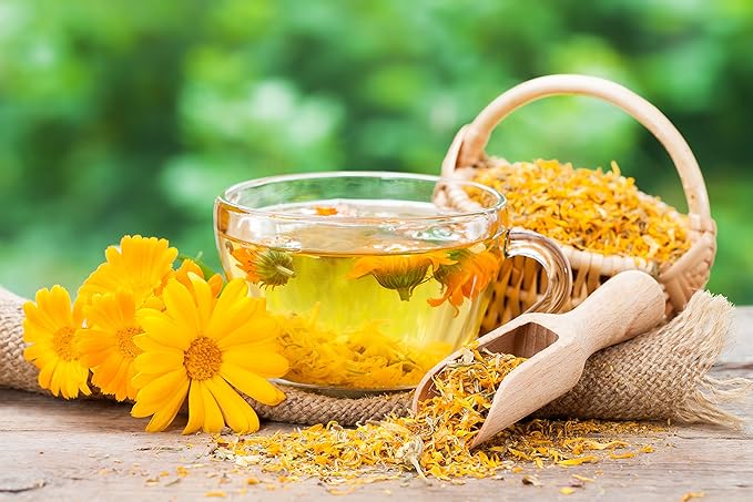 Calendula Tea 1LB (16Oz) 100% CERTIFIED Organic Whole Flower Herbal Tea (Calendula Officinalis), Caffeine Free in 1 lbs. Bulk Resealable BPA-free Bags from U.S. Wellness - Bloomnest