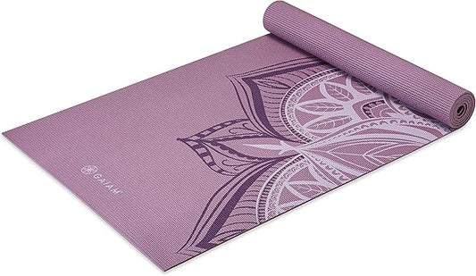 Gaiam Yoga Mat - Premium 5mm Print Thick Non Slip Exercise & Fitness Mat for All Types of Yoga, Pilates & Floor Workouts (68" x 24" x 5mm) - Bloomnest
